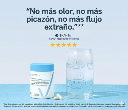 Probióticos Vaginales Happy V Equilibrio y Bienestar Femenino