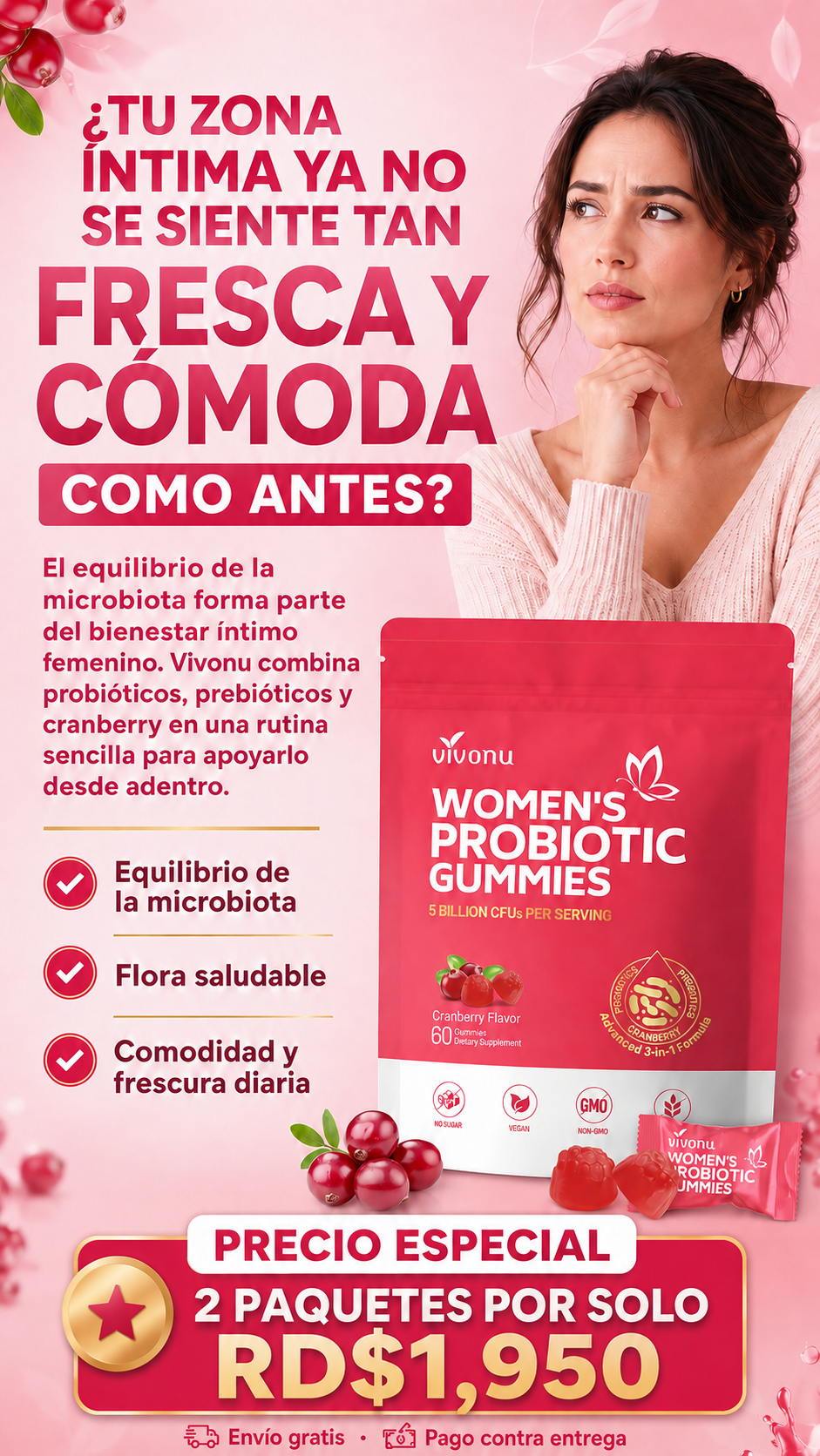 Gomitas Probióticas Femeninas Bienestar Íntimo y Digestivo
