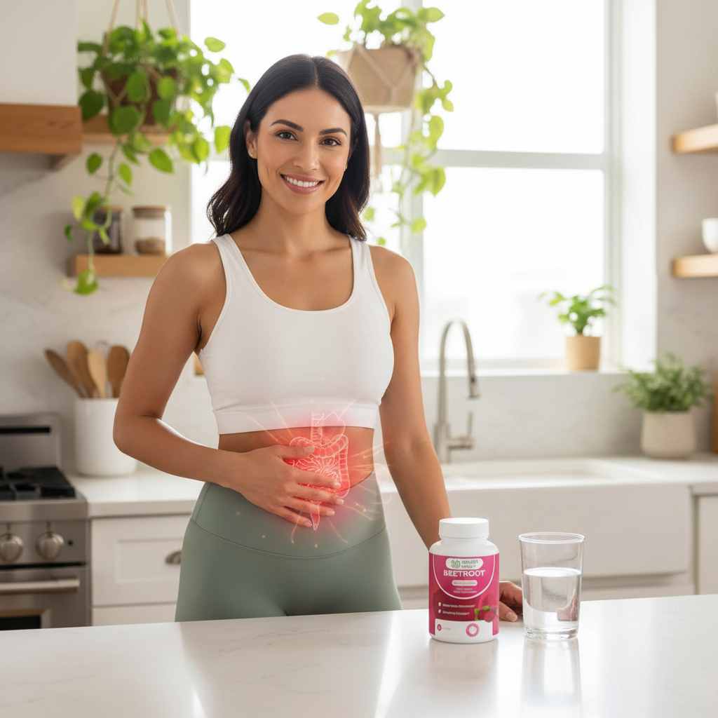 Mujer Cocina con Beetroot