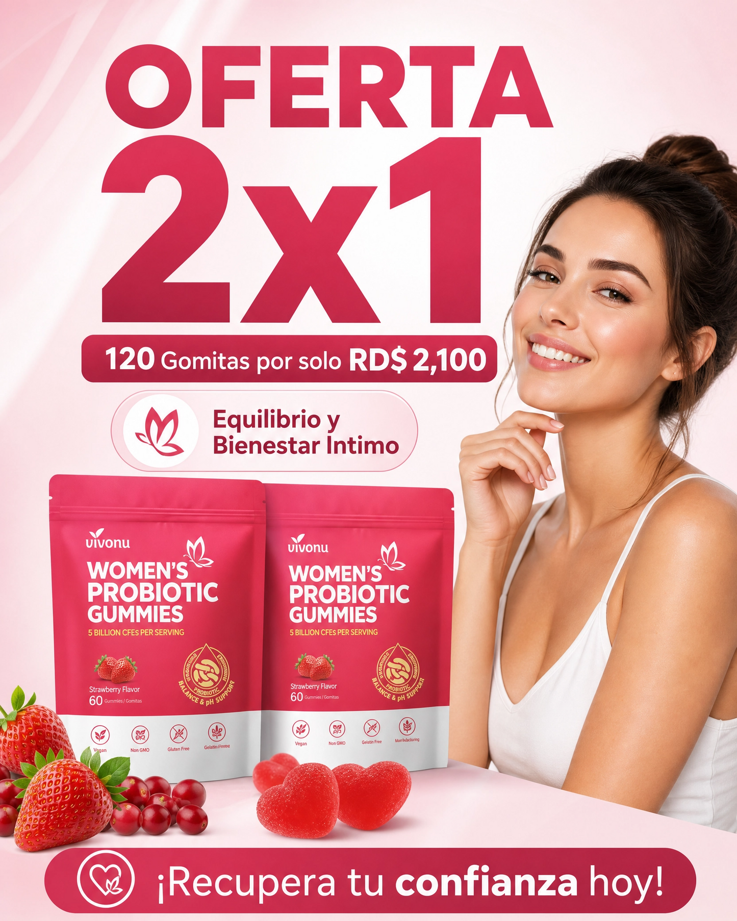 Gomitas Probióticas Femeninas Bienestar Íntimo y Digestivo