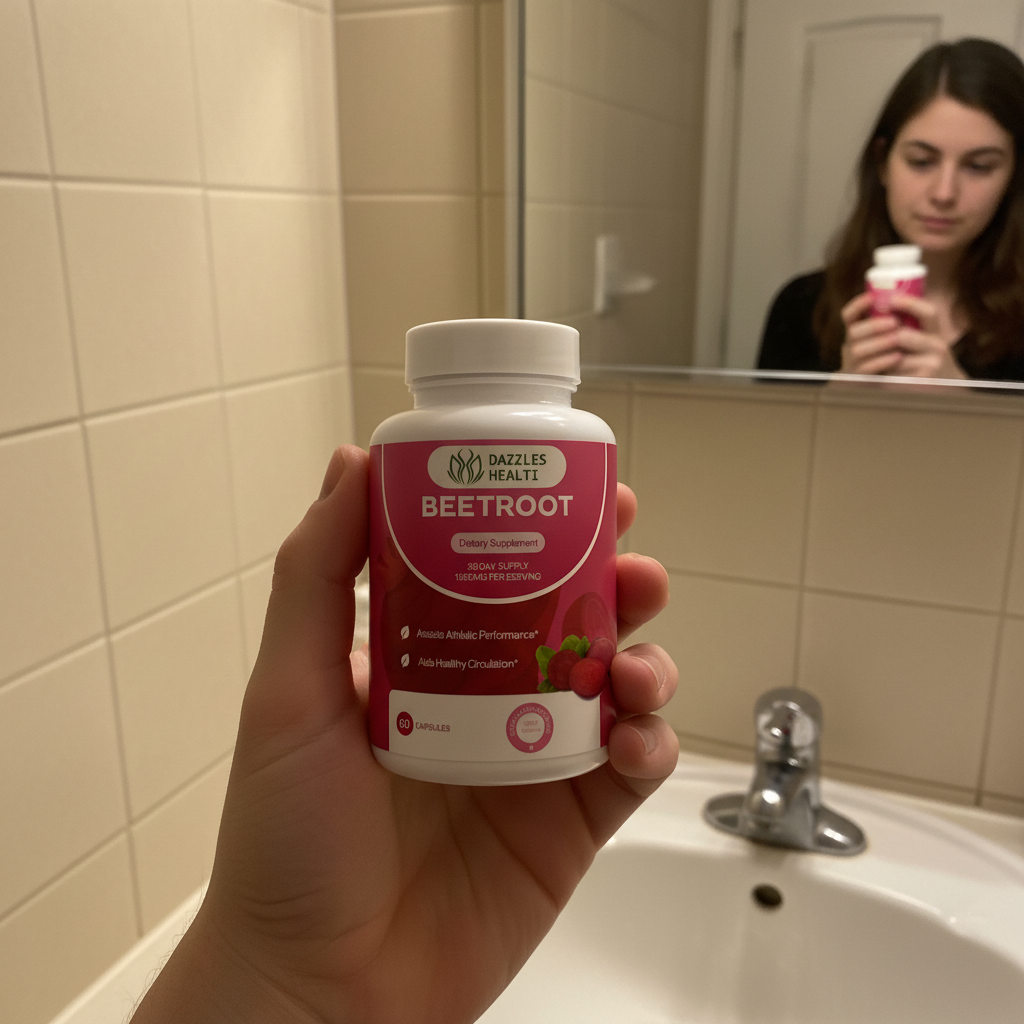 Testimonio Beetroot - Mano sosteniendo frasco